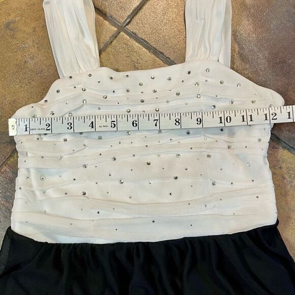 BCX Girl Black White Rhinestone Dressy Party Dress 12 - Picture 4 of 12